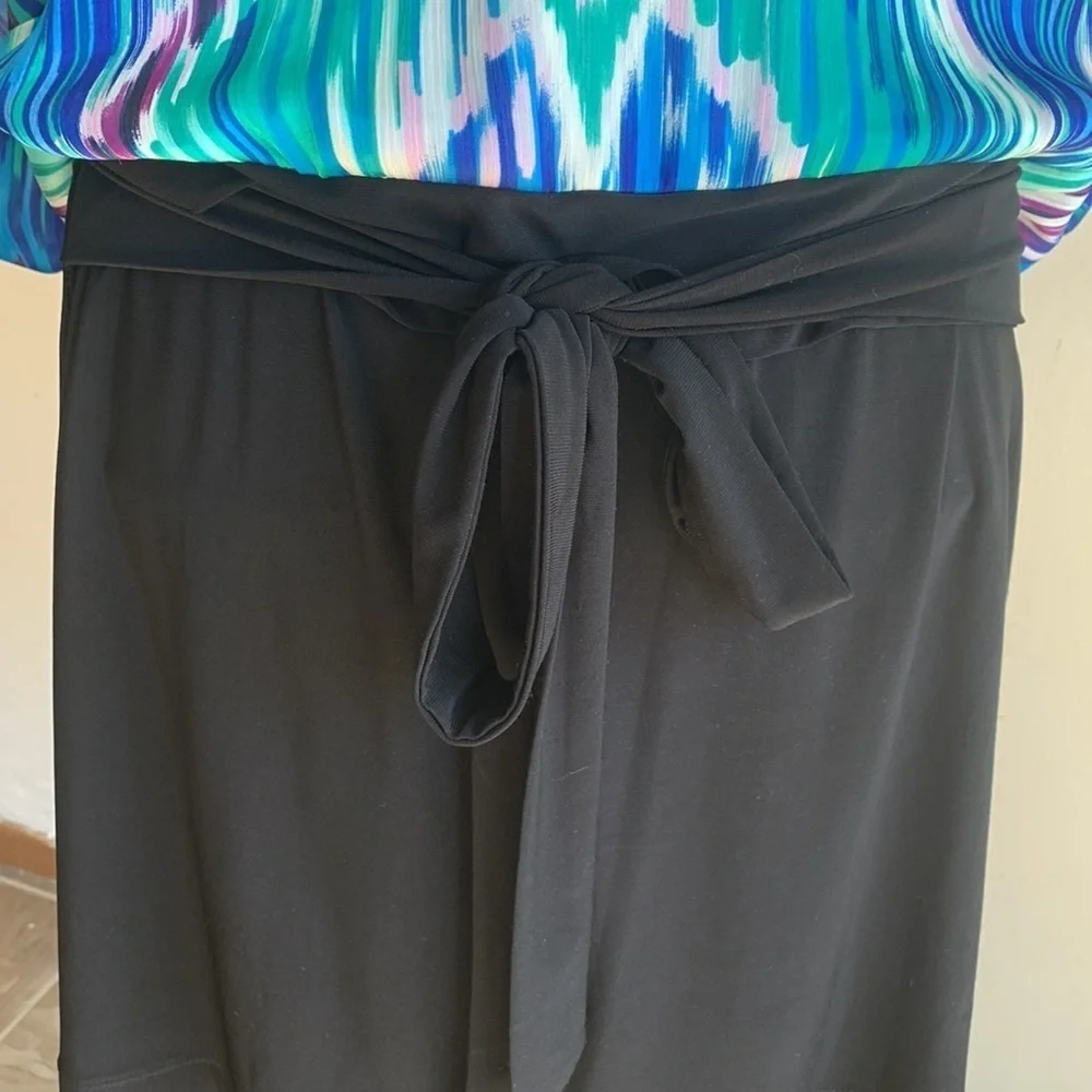 Bisou Bisou Multicolored V-Neck Dress Size 10